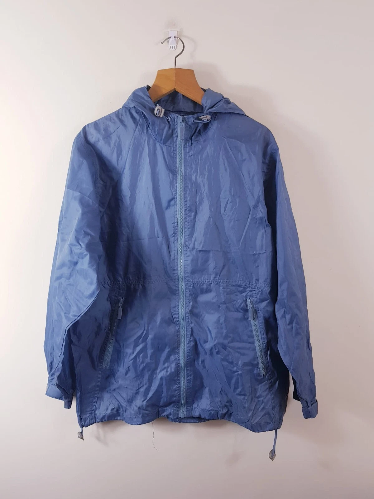 VINTAGE BLUE WEATHER PARKA WATERPROOF JACKET SIZE UK L