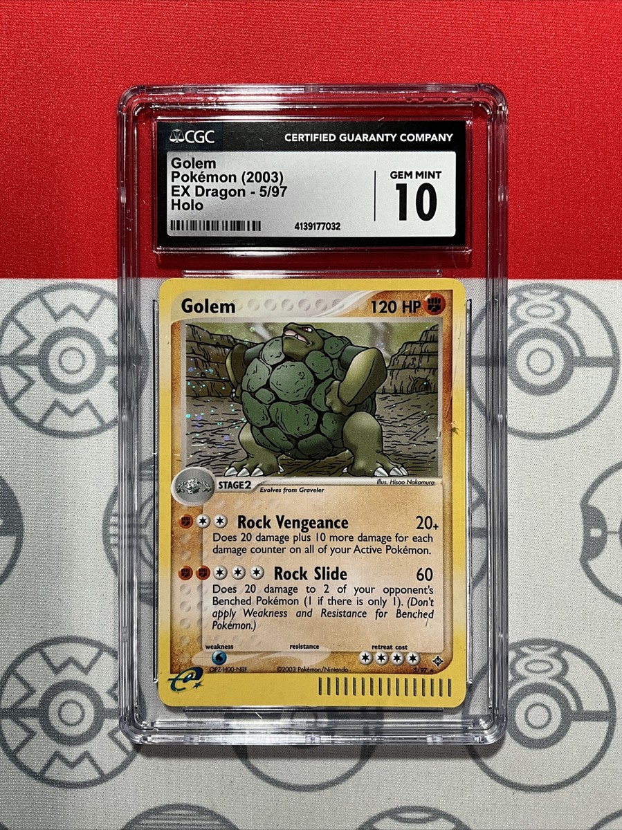 NEW CGC 10 GEM Pokemon Golem 5/97 EX Dragon Holofoil Rare 2003