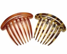 Large Hair Side Comb Stick French Bun Twist Pick Fork Tortoise Made in France