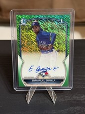 2023 Bowman Chrome Enmanuel Bonilla 1st Prospects Auto Green Grass /99 Blue Jays