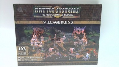 Battle Systems Village Ruins Modular 28-35mm Terrain Set 163 Pcs No Painting Req