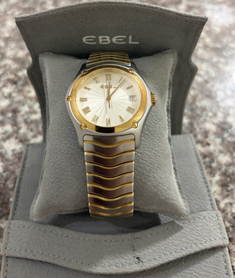 EBEL Classic Wave Stainless Steel 18K Gold White Dial Swiss Made Wristwatch