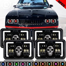 4pcs 4x6 Inch Led Headlights Hi-lo Beam Rgb For Chevrolet Monte Carlo 1980-1988 4pcs 4x6 Inch Led Headlights Hi-lo Beam Rgb For Chevrolet Monte Carlo 1980-1988