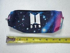 BTS Galaxy Print Fabric Zippered Pen Case Pencil Pouch