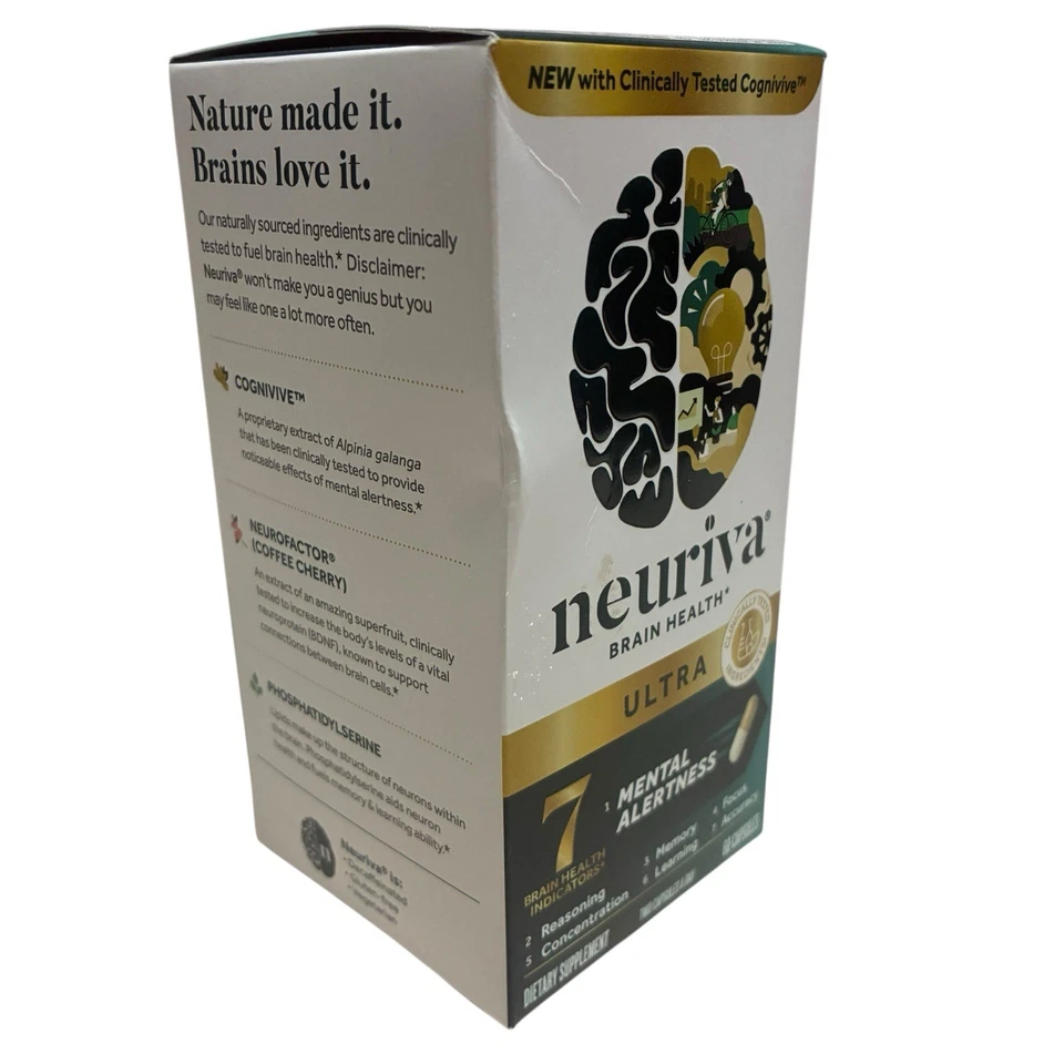 NEURIVA Salud Cerebral ULTRA Alerta Mental 60 Cápsulas 7 Indicadores de Salud Cerebral Foto 4 de 4