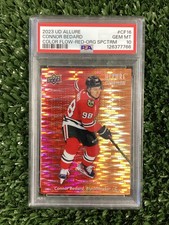 Connor Bedard 2023-24 UD Allure Color Flow Red-Orange Spectrum /299 PSA 10 (RC)