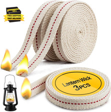 Oil Lamp Wicks - Lantern Wicks 3 Rolls 1/2 Inch Flat Cotton Wicks with Genuine R