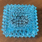 Vtg. Fenton Hobnail Aqua Blue Votive Glass Candle Holder 2.75" Salt Cellar Decor
