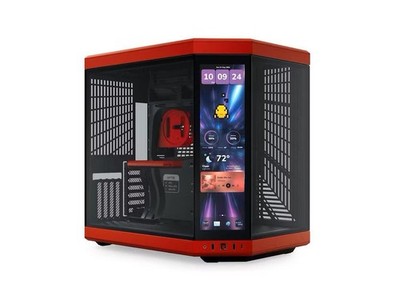 HYTE Y70 Touch Dual Chamber ATX Mid Tower Modern Aesthetic Case, Black Cherry