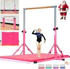 4FT/Gymnastic Bar Set Gymnastics Kip Bar with 5 Ft 5FT Pink Bar With Mat