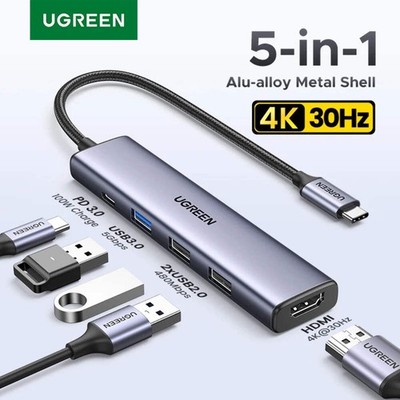 UGREEN 5-in-1 USB-C Hub - 4K HDMI & 100W Fast Charging Adapter