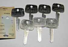 Lot of 7 -   Ilco HD71 & HD82 - HD80  -  HON38 for Honda  Key Blank   -  box 117