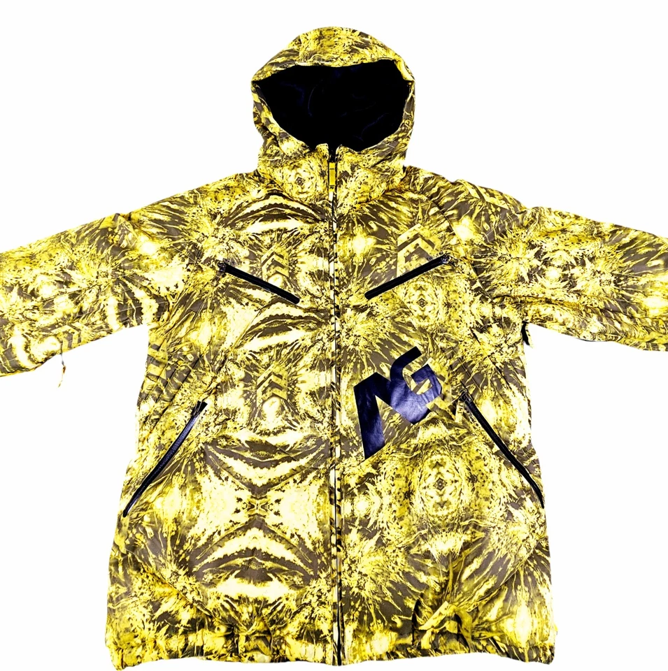 Burton Analog AG Aero Down Snowboarding Jacket Mens L RARE Yellow Camo READ - Image 2 of 4