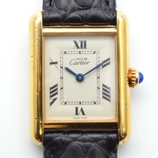 Cartier W1013654 Must Tank Vermeil SM SV925 GPlated Quartz Watch Ladies Watch Wa