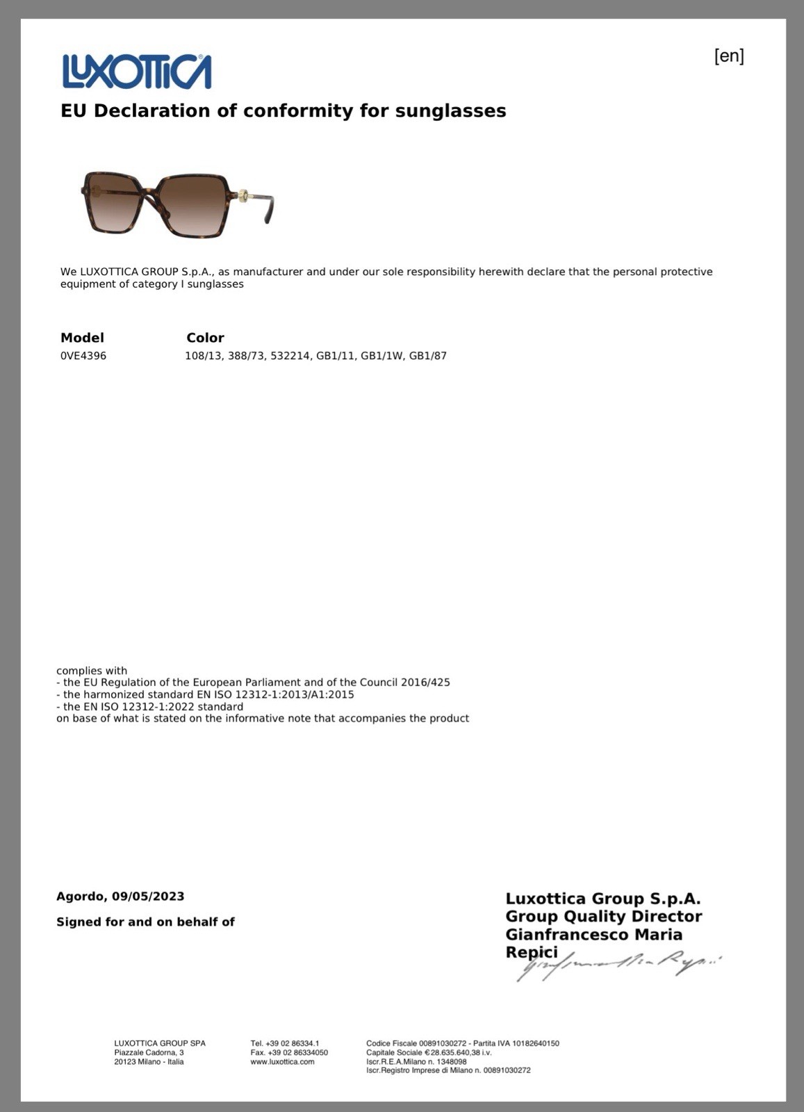 Versace Sunglasses thumbnail 8