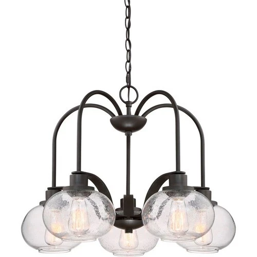 Trilogy - 5 Light Steel Dinette Chandelier - 19 Inches high-Old Bronze Finish - Picture 4 of 8