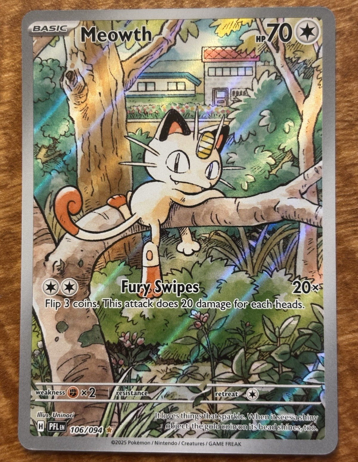 The Pokémon Company Meowth Illustration Rare Holo ME02 106/094 English 2025 70HP