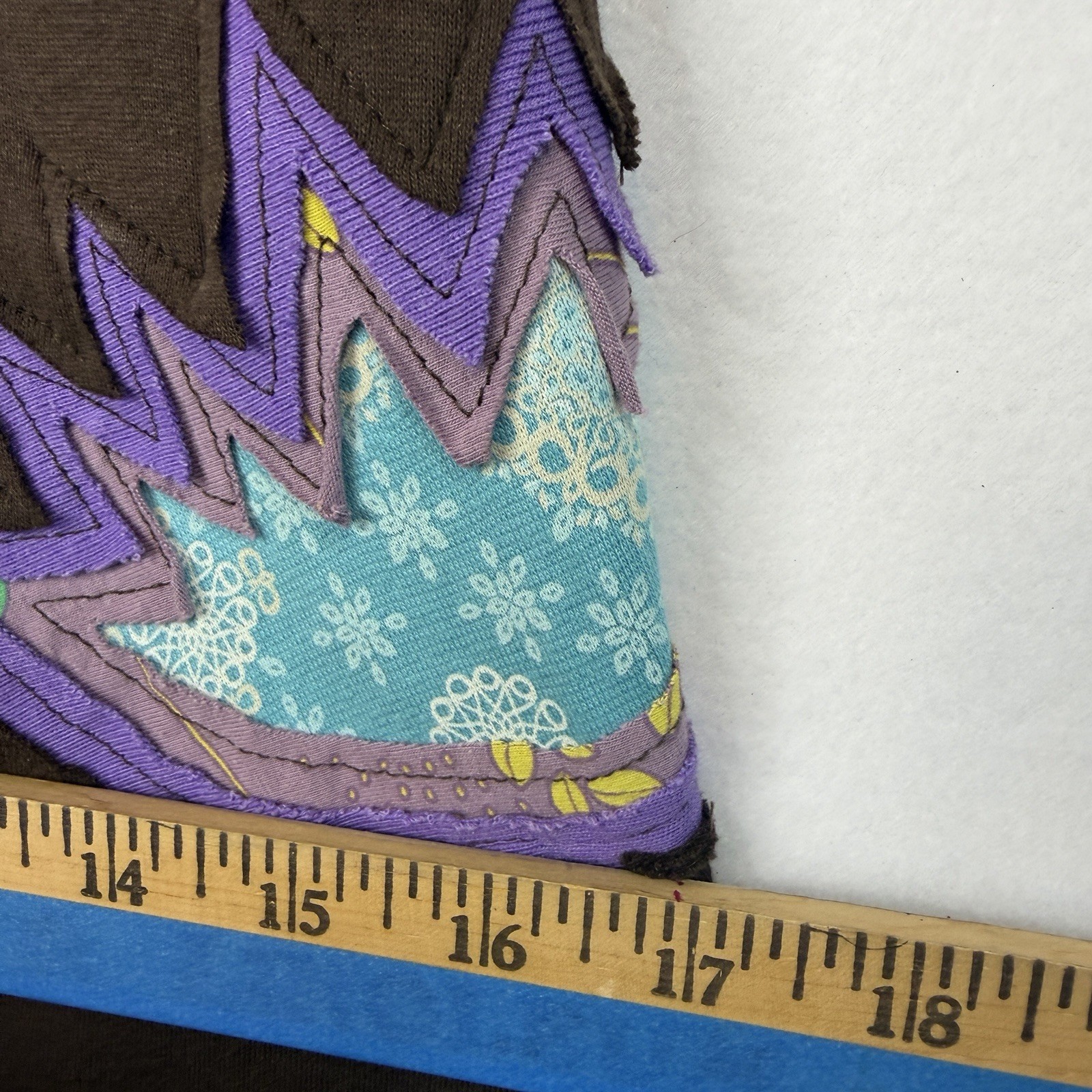 Spicy Green Mango Brown Applique Flower Sleeveless Jersey Dress Boho Women's Med thumbnail 13