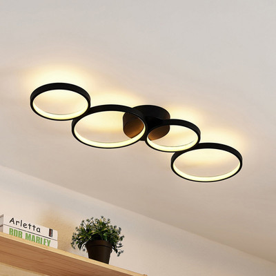 Lindby Evengeline LED-Deckenlampe Deckenlampe Lampe Leuchte 35 W Alu schwarz831