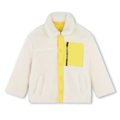 Little Marc Jacobs Kids Smiley Faux Fur Reversible Jacket, Size 8Y