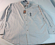 Arrow Heritage Twill Shirt Mens 2XL BlueBrown Plaid Wrinkle Free Button Down NWT