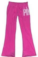 Pink Victoria s Secret Y2K Spellout Logo Low Rise Flare Leg Sweatpants SZ.S
