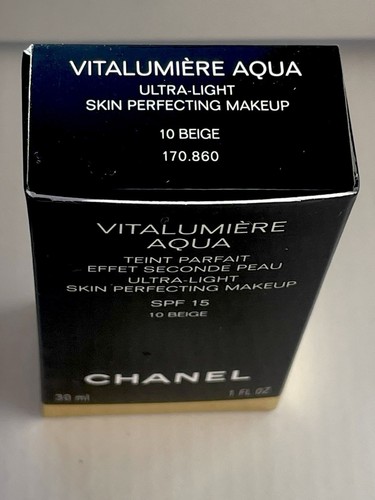 Chanel Vitalumière Aqua 10 Beige Light Shade Skin Spf 15 Perfecting Foundation - Bild 13 von 14
