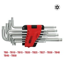 Torx-Winkelstiftschl&uuml;ssel-Satz 10-tlg. lang mit Bohrung TB8-TB50 Werkzeug Set