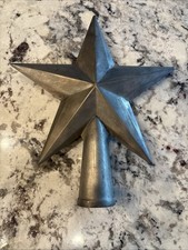 Pottery Barn Style 11" Metal 5 Point Star Tree Topper Christmas
