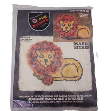 Vintage Red Heart Rug Pattern Coats Dandy Lion Latch Hook Latchhook