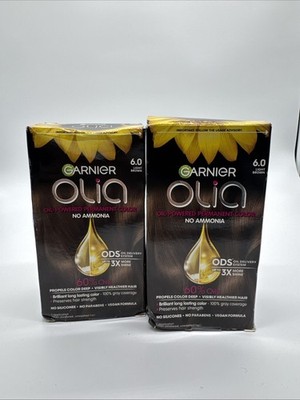 Garnier Olia 6.0 Light Brown Permanent Hair Color   2 Pack   New