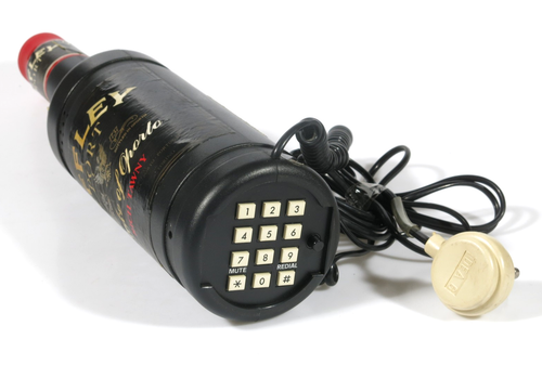 PRL) TELEFONO TÉLÉPHONE PHONE VINTAGE OFFLEY PORT DUKE OF OPORTO BOTTLE TASTIERA - Photo 2/4
