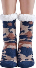 Kids Fluffy Socks Boy Girl Camouflage Soft Thicken Winter Thermal Fleece Fuzzy N