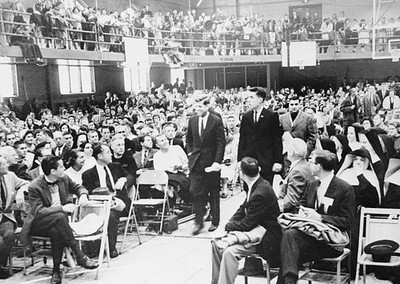 Senator John F Kennedy arriving at Marquette University where he s- Old Photo