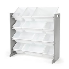 Humble Crew Toy Storage Organizer with 12 34 x 16 x 31 inches, Grey/White