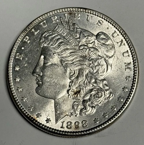 AU+ 1898-P Morgan Silver Dollar (all original!), Almost UNCIRCULATED