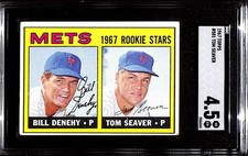 1967 Topps #581 Mets 1967 Rookie Stars (Bill Denehy / Tom Seaver) SGC 4.5 RC