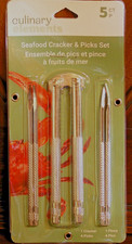 NEW 5 CT CULINARY ELEMENTS SEAFOOD CRACKER / NUT SET & PICKS