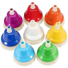 8 Notes Music Desk Hand Bell, Colorful Diatonic Metal Hand Bells, Chromatic M...