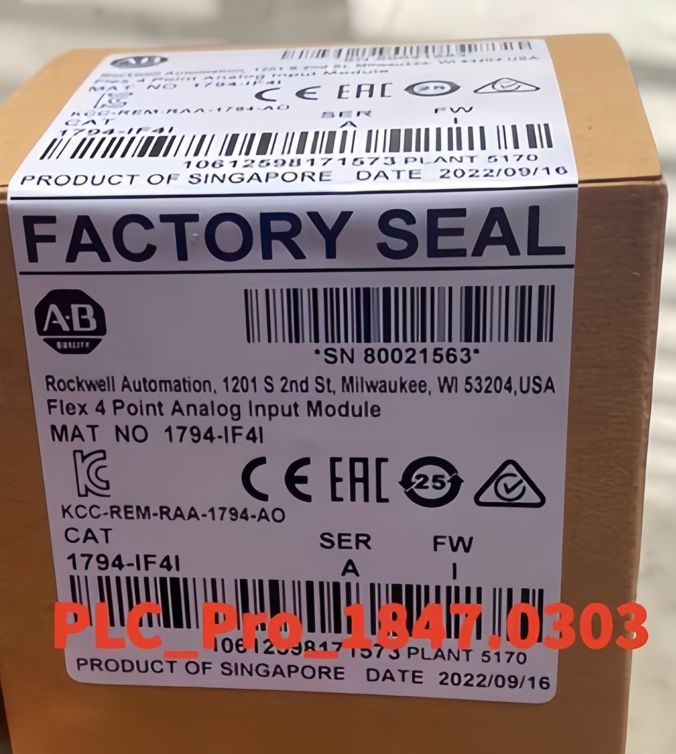 1794IF4I 1PCS New Original Allen-Bradley 1794-IF4I SER A Fast delivery