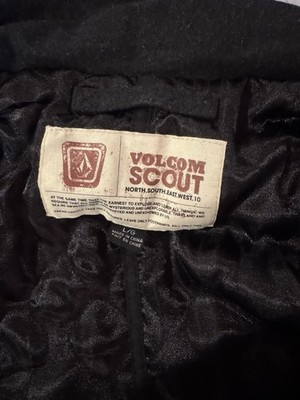 VTG Y2K Volcom Scout Wool Pea Coat Men's Large Charcoal Grey