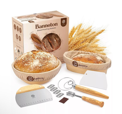 Sourdough Bread Baking Supplies,Bread Proofing Baskets Set,Sourdough Starter Kit