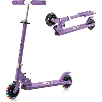 Trottinette Enfant Pliable 2 Roues Lumineuses - 3-8 Ans, Hauteur Réglable - Photo 1/4