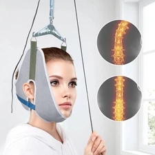 Head Neck Traction Stretcher Cervical Brace Pain Relief Adjustable Device Home