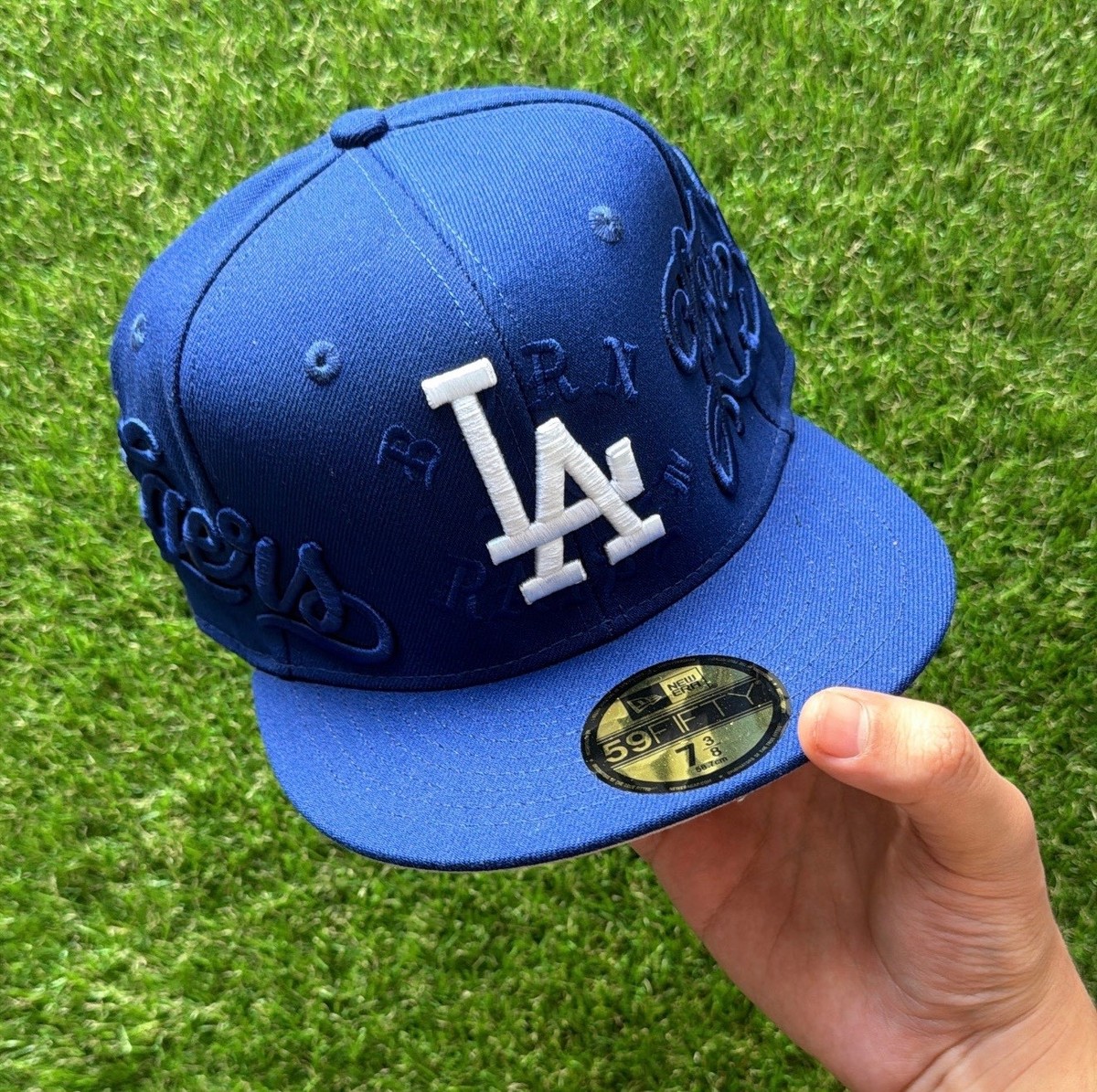 LA Dodgers born x raised mister cartoon fitted hat size 7, 7 1/8