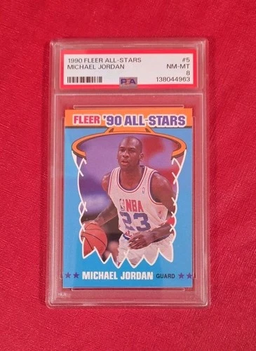1990 Fleer All-Star #5 Michael Jordan Chicago Bulls NBA Card PSA 8