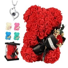 Gifts for Women,Christmas Rose Bear Gifts for Mom from Daughter Rose Red