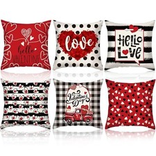 6 Pcs Valentines Day Pillow Covers 18x18 Inch Valentine Pillows Classic