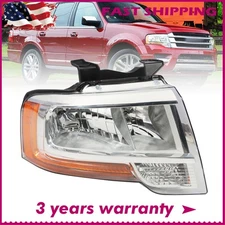 Halogen Headlight For 2015-2017 Ford Expedition Passenger Right Chrome FO2503346