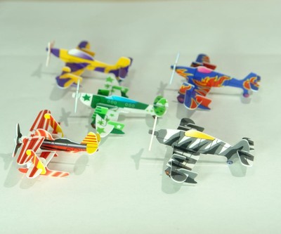3-D Card Model Kit Classic Airplane Set of 5 #0138fb